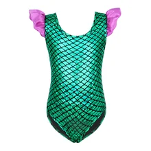AmzBarley/купальник Русалочка Ариэль для маленьких девочек, Цельный купальник с оборками, купальный костюм бикини для маленьких девочек, купальный костюм, купальный костюм