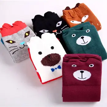 

Funny Long Socks Girl Sexy Cute Socks Cartoon Animal Cat Bear Fox Cotton Warm Thigh Over Calf Knee High Socks 6 Colors One Size