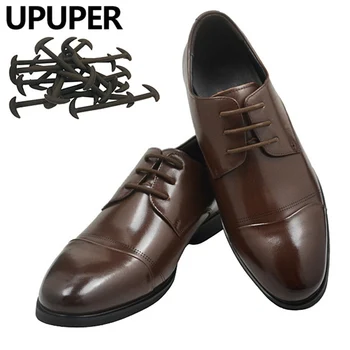 

UPUPER 12pcs/set Men Women Lazy No Tie Shoelaces For Leather Business Dress Shoes Elastic Silicone Shoe Lace
