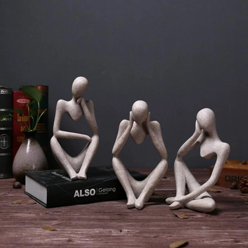 

Abstract character decoration Nordic creative home decorations drawing room office sandstone decoration gift statue sculpture