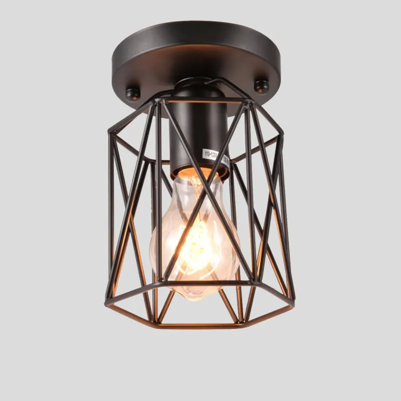 

Industrial Vintage Cage Pendant Light Iron Art Ceiling Lamp Suitable for E27 bulbs Home Living Room Bedroom