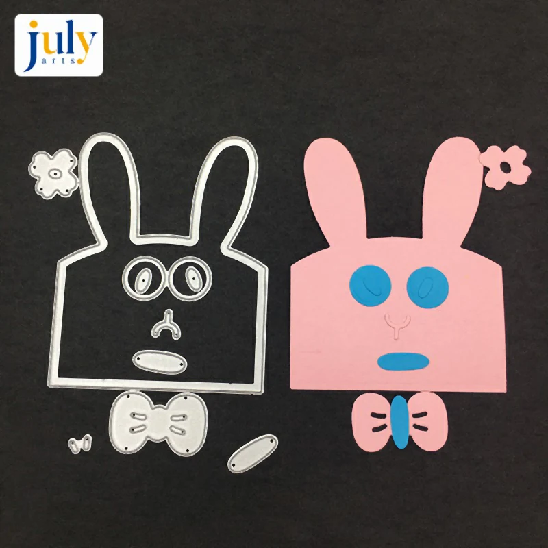 

Julyarts Big Rabbit Stamp And Die Sets Cutting Embossing Cutter Paper For DIY Scrapbooking Cutting Decoration Silver Craft Dies