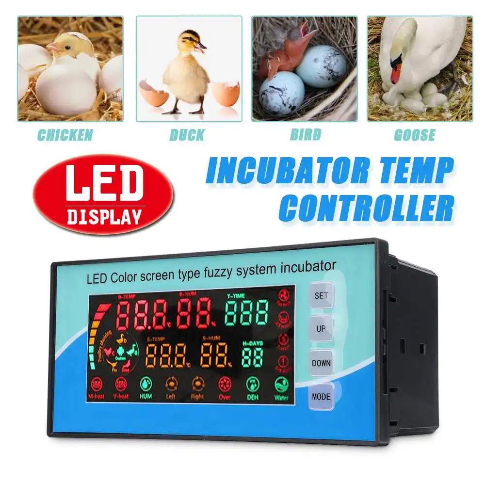 

220V Digital LED Incubator Temperature Controller Thermostat With 2 Sensor Cable for Automatic Intelligent Hatching Machine