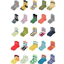 PEONFLY, новинка, цветные носки с героями мультфильмов, женские забавные носки авокадо, яйцо крокодила, счастливые носки, Харадзюку, хип-хоп, хлопок, уличная одежда, носки для женщин