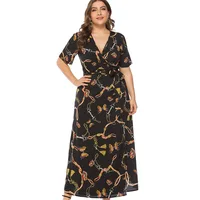 Summer Plus Size long floral party dress woHigh Quality Clothing Fashion large size  dress party night