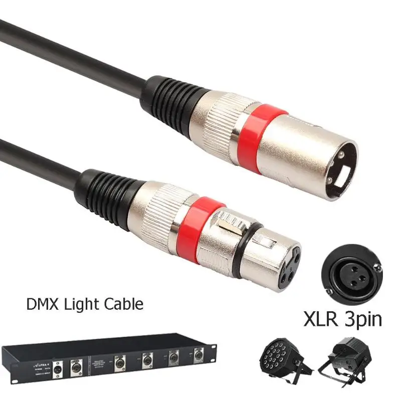 ALLOYSEED 10 шт./лот XLR кабель 3 Pin DMX сценический DJ штекер гнездо коннектор