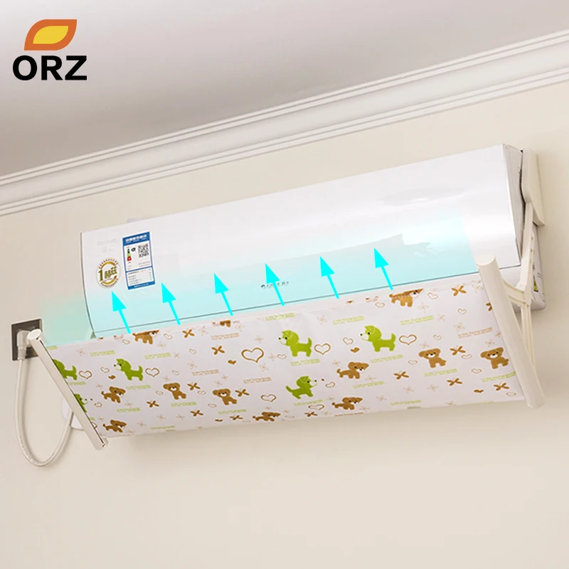 

ORZ Home Air Conditioning Wind Deflector Adjustable Windshield Air Conditioner Tools Cute Baffle Shield Home Office Accessories