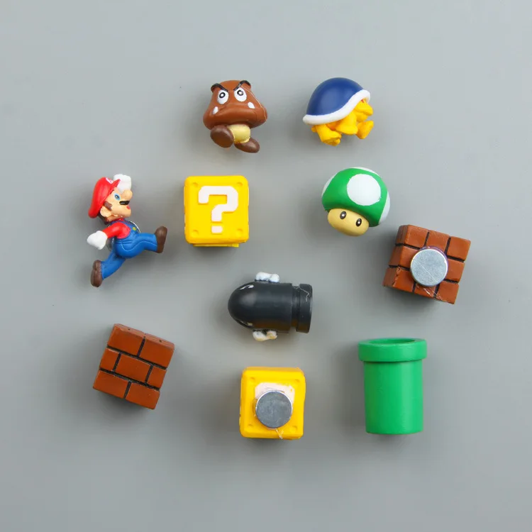 10 шт. 3D Super Mario Bros. Магниты на холодильник стикер сообщений смешные девочки мальчики для малышей детей студентов игрушки подарок на день рождения