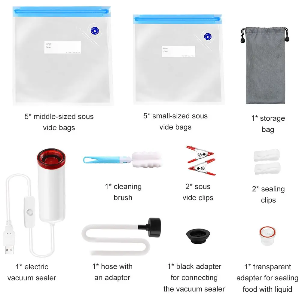 Uarter 10 шт. Sous Vide транспортировочный комплект многоразовая силиконовая пищевая