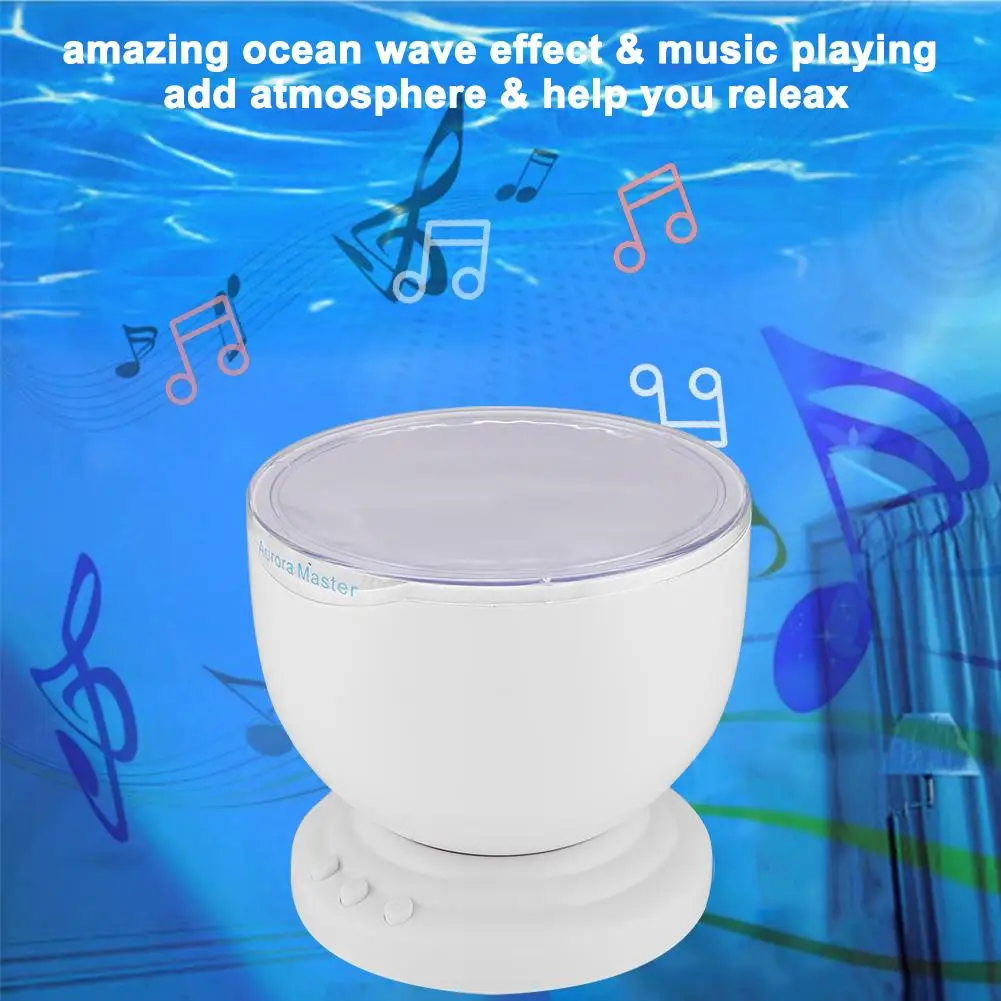 

LED Portable Night Light With USB Ocean Effect LED Music Player Light Projector Lamp Home Decor For Birthday Party