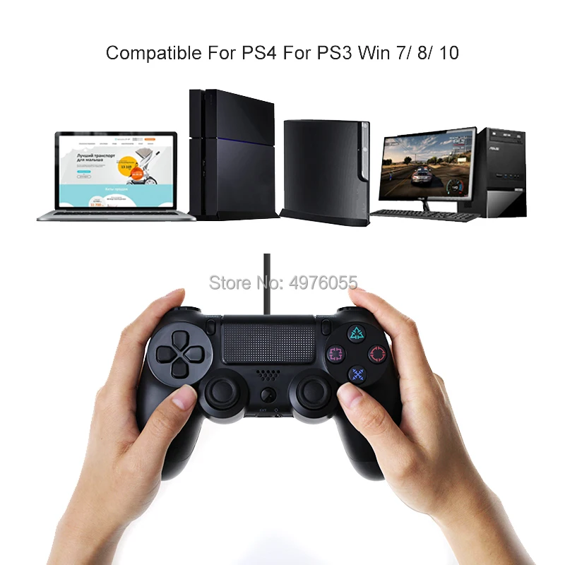 Проводной геймпад для Playstation Sony PS4 контроллер Джойстик ПК Win 7/8/10 PS3 консоль с USB