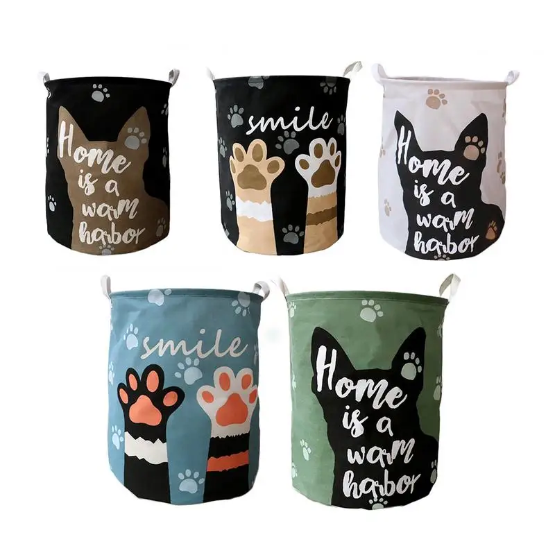 

Storage Bag Cartoon Letters Printed Pattern Folding Fabric Laundry Dirty Clothes Toy Storage Basket Organizers Sundries Barrels