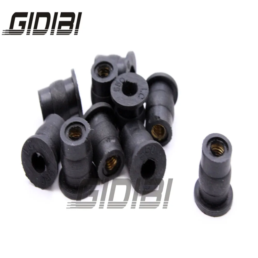 

M5 10PCS Windscreen Fairing Rubber Brass Well Nuts For Suzuki GSX-R1300/1000/750