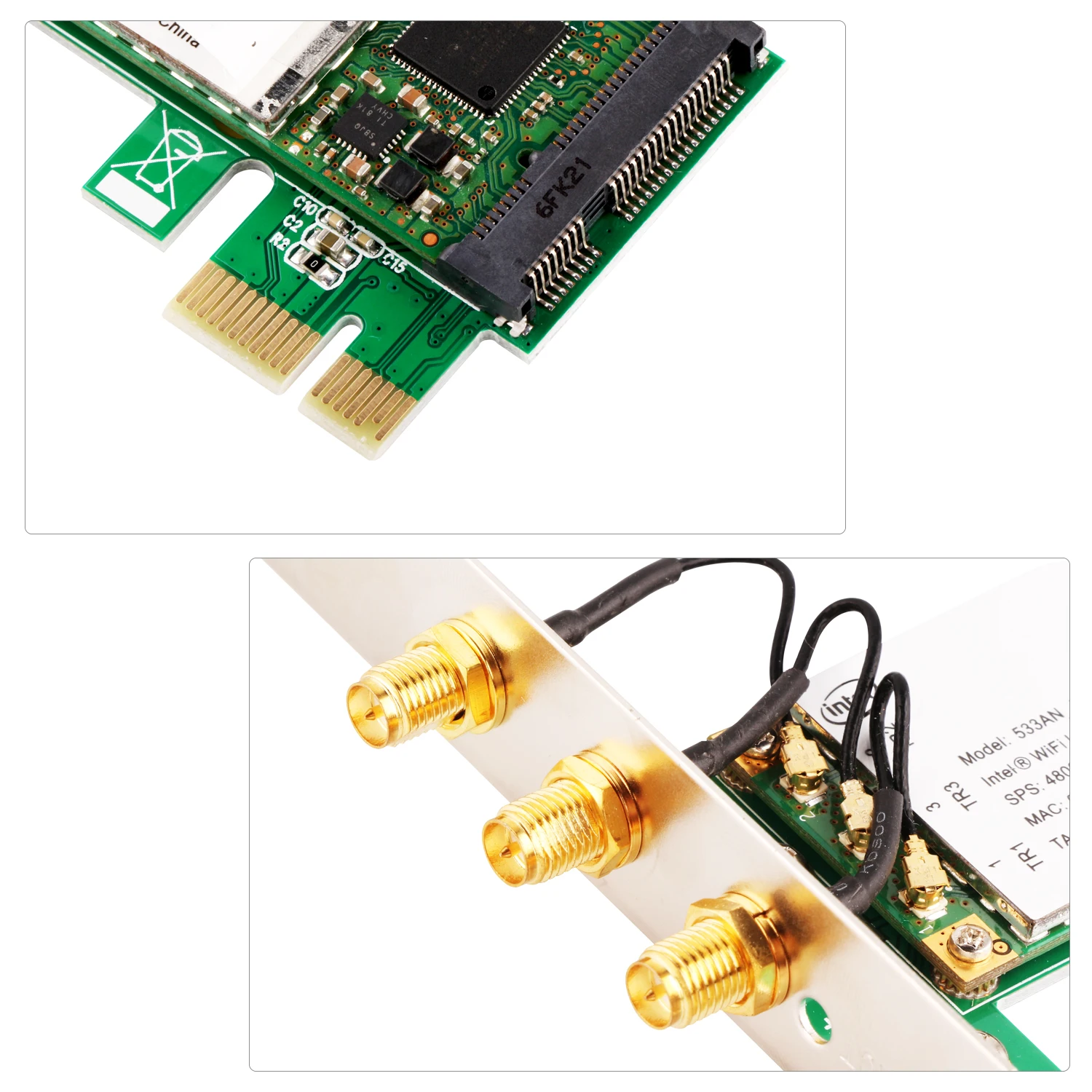 Беспроводной двухдиапазонный Wi Fi адаптер Ubit WIE5300 PCI E сетевая карта с 2 дБи внешняя