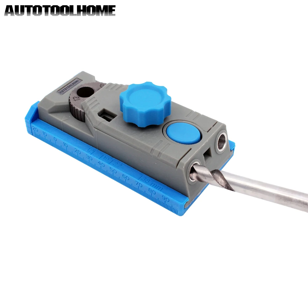 

AUTOTOOLHOME Woodworking Pocket Hole Drill Jig System Sleeve 9.5mm Kit Dowelling Master Saw Wood Drilling Guide