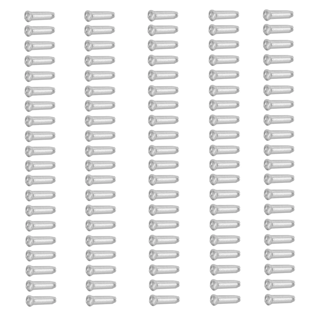 100 шт. сплав тормозной кабель колпачок конец обжимные наконечники для Горный Дорожный велосипед серебро MTB велосипедные аксессуары