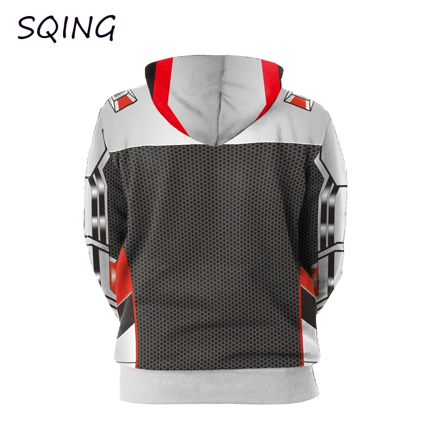 SQING Anime Cosplay Avengers Endgame Quantum 3DPrint Unisex Superhero Iron Man Coat Hoodie Cosplay Halloween Costumes for Women