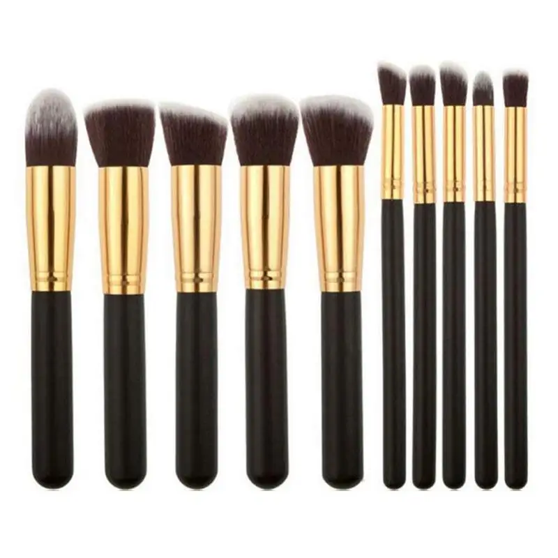 

10 Pcs Makeup Brushes Set 5pcs Large And 5pcs Small Make Up Tools Foundation Eye Shadow Eyebrow Brush Kit
