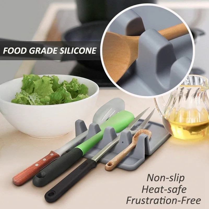 Silicon Kitchen Organizer Cooking Tool Holder Tableware Rack Spoon Storage Shelf