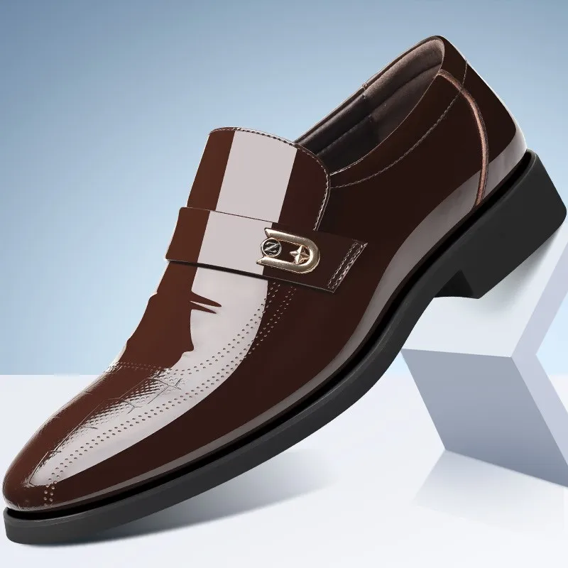 

QZHSMY Mens Business Shoes Basic Lace-up Italian Formal Shoes Men Slip-on Black spring trend shoes