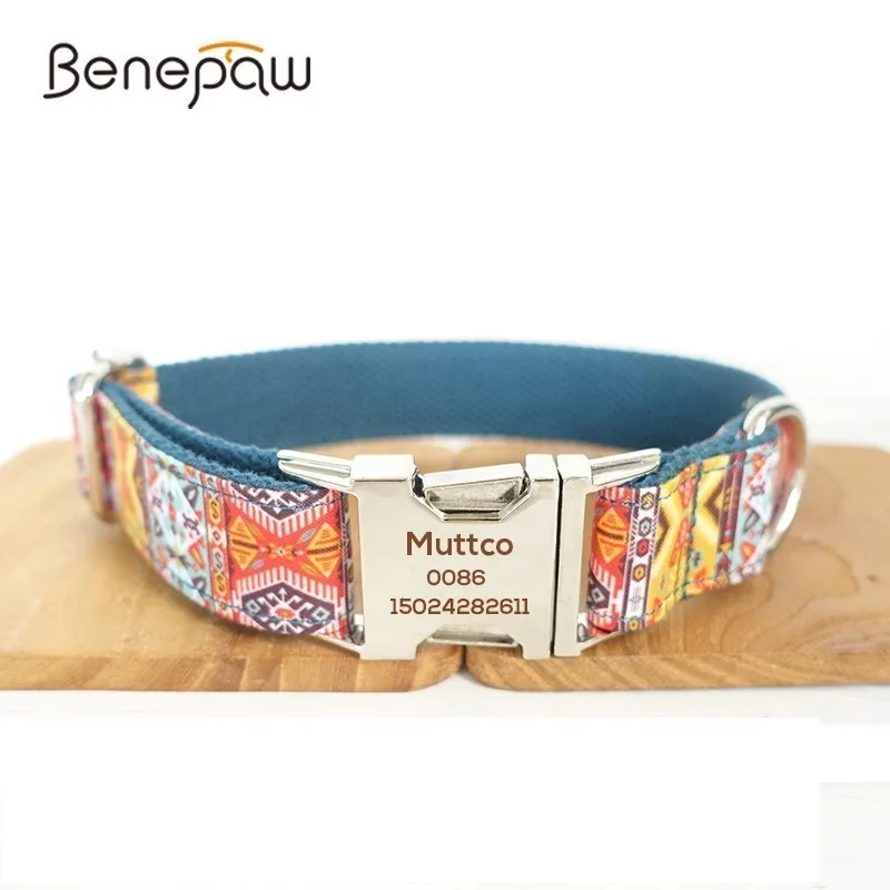 Benepaw Fashion Adjustable Pet Dog Collar High end Metal Buckle Puppy Collar Hot Sale Pet Dog