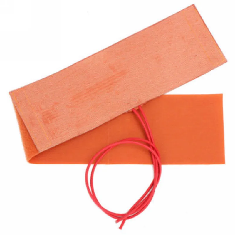 12V 240W Element Silicone Bottle Heater Flexible Heating Pad Mat Orange 10x30cm