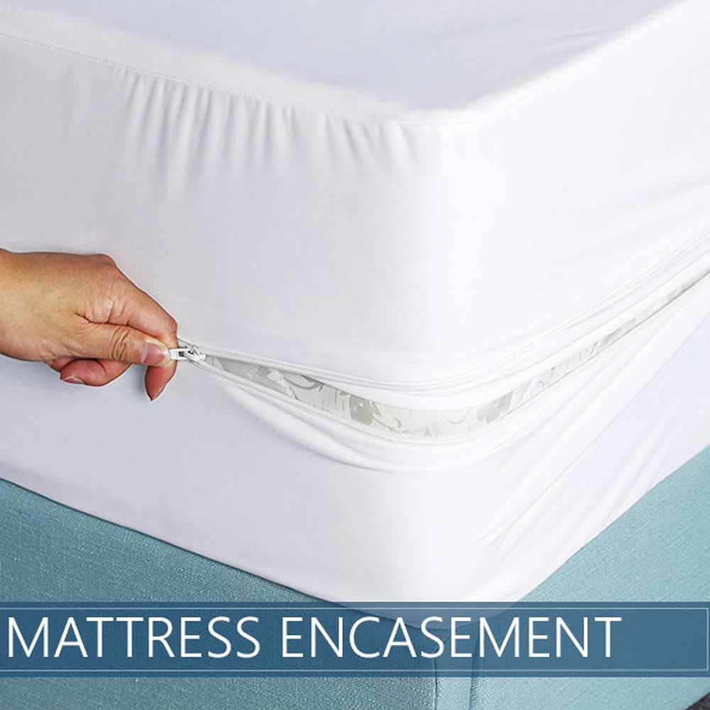 Warmtex السلس سستة غطاء مرتبة للماء ماتريس غلاف من البقة واقية السرير حامي غطاء ل مرتبة رغوية بالكامل Warmtex السلس سستة غطاء مرتبة للماء ماتريس غلاف من البقة واقية السرير حامي غطاء ل مرتبة رغوية بالكامل