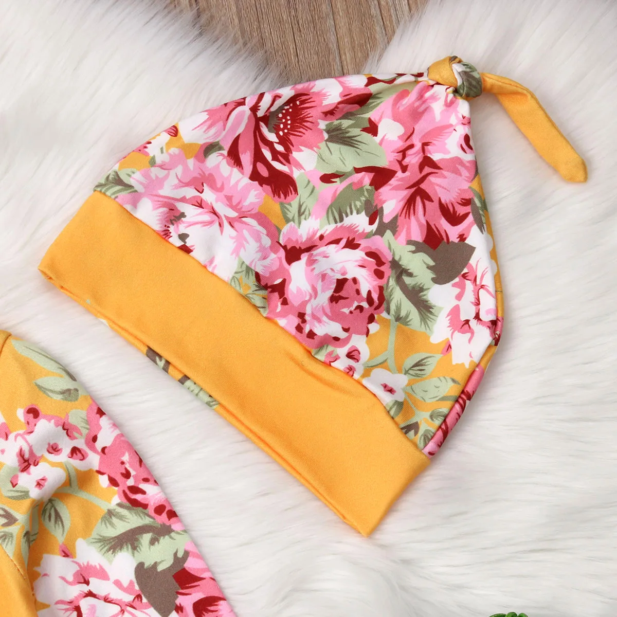 Newborn Baby Floral Swaddling Wrap Blanket Sleeping Bag Swaddle 3Pcs Set