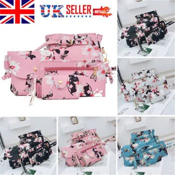 

4pcs/set Women Girl PU Leather Handbag Shoulder Bag Tote Purse Satchel Messenger Bag