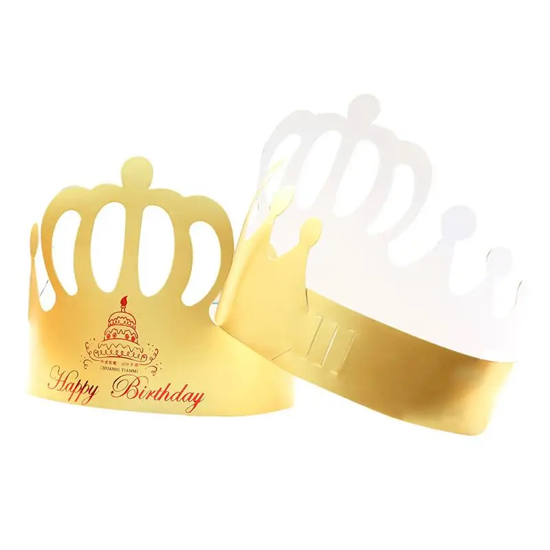 50 шт. шляпа "с днем рождения" Вечерние тиара шляпа золотой день рождения корона для детей и взрослых