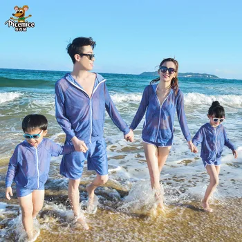 

Mommy And Me Swimsuit Sun Protection Clothing Family Matching Swimwear Kids Men Beach Shorts Family Look Women Summer Swimsuit