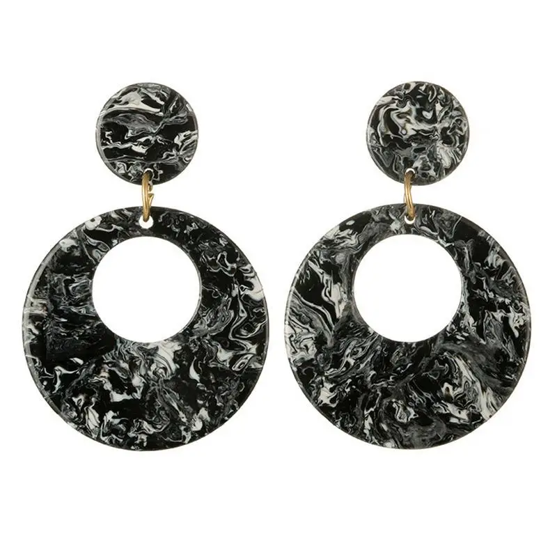 Creative Round Acrylic Earrings Fashion Multicolor Jewelry Female | Украшения и аксессуары