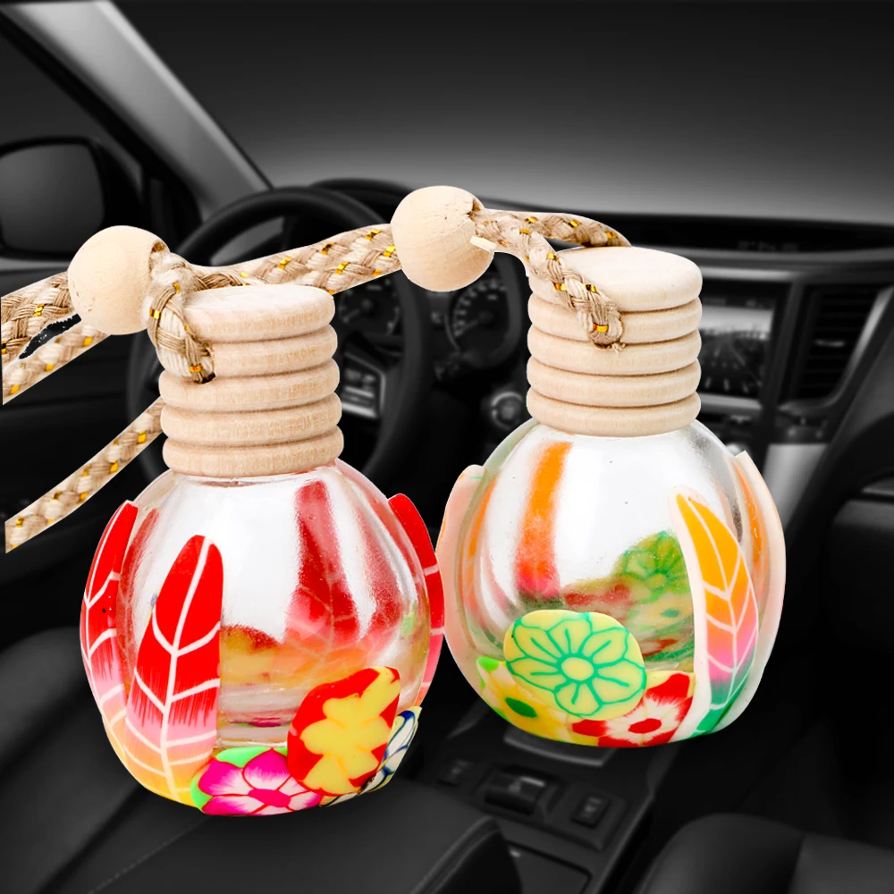 Auto Ornament Perfume Pendant Air Freshener Wood Hanging Glass Empty