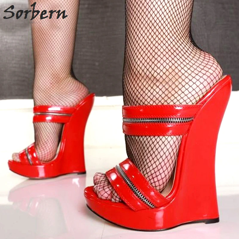 

Sorbern Women Sandals Sexy High Wedges Heels Shoes Platform Elegant Ankle Strap Sandals Fashion Pumps Ladies Shoes Pluse szie