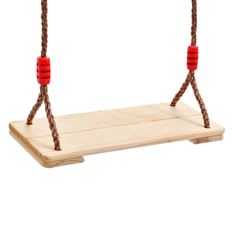 

Kids Indoor Outdoor Wooden Flat Swing Seat Backyard Garden Fun Playground Swingset Toy