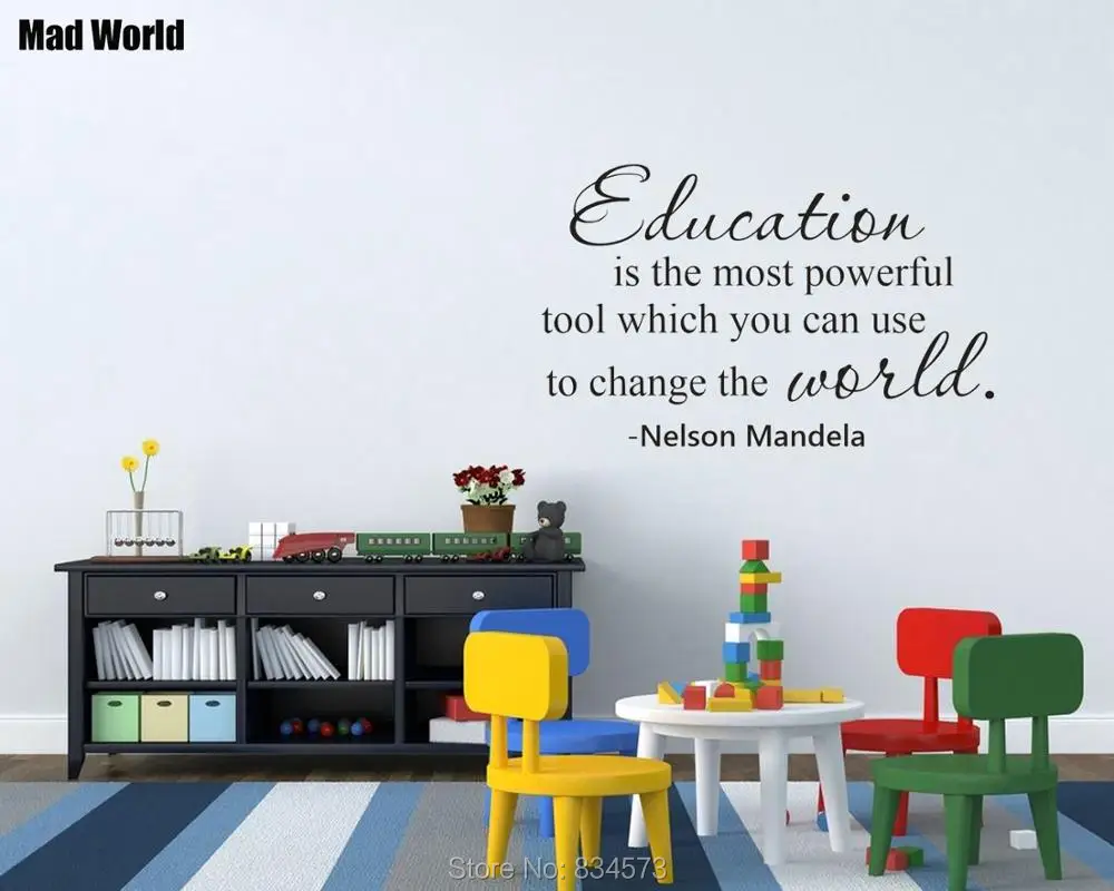 Education Is The Most Powerful Tool Education Quotes Wall Art Stickers Wall Decals Home