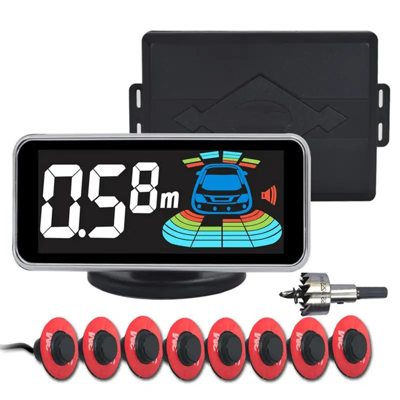 Sensor de aparcamiento QXNY 8 sensores coche marcha atrás Radar aparcamiento coche Detector asistencia de estacionamiento Radar reverso Sensor de aparcamiento QXNY 8 sensores coche marcha atrás Radar aparcamiento coche Detector asistencia de estacionamiento Radar reverso