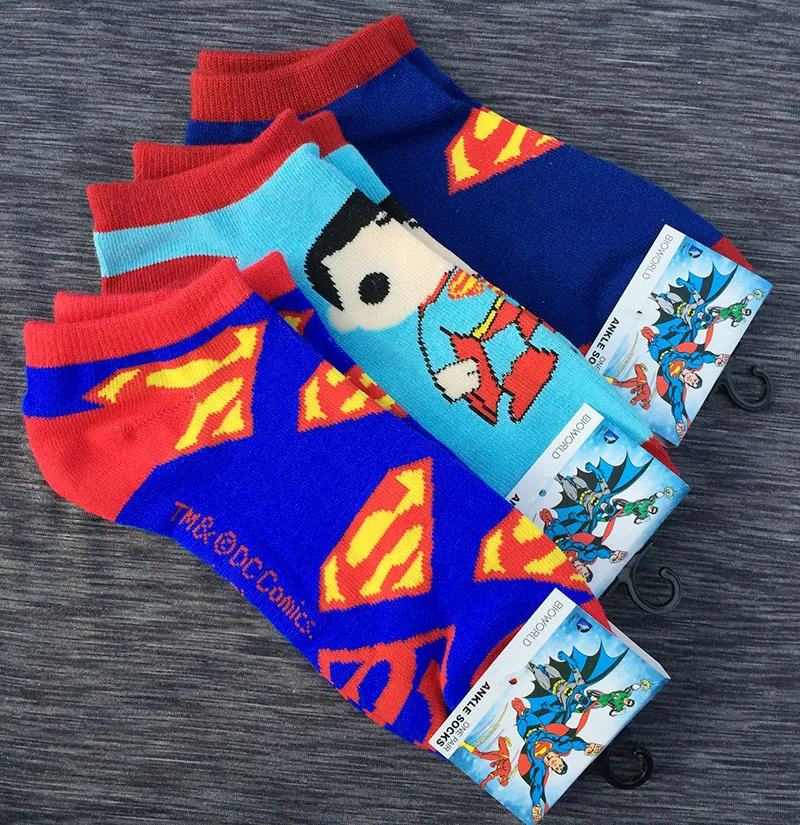 

Kid's Marvel Superhero Superman Cosplay Socks Short Cut Ankle Sock Photoreal Crew Stockings 3 Design
