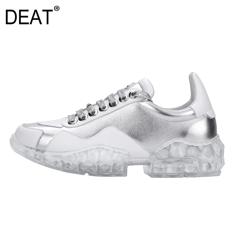 2019 Transparent Bandage Fond Simples white Silver Blanc deat Loisirs De Point Épais 10sj011 Chaussures Femmes Mode Printemps D'été Color Nouveau dzzYnSp