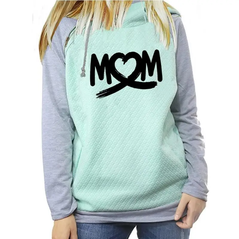 

2021New Fashion Mom Print Tops Hoodies Women Kawaii Harajuku Thick Pattern Sweatshirts Frauen Comfortable Street Sweet Pullovers