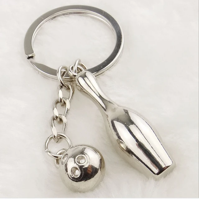 Best Offers 2018 New Key Ring Charm Bowling Ball Keychain Creative Alloy Key Chain Purse Bag Buckle For Car Party Gift