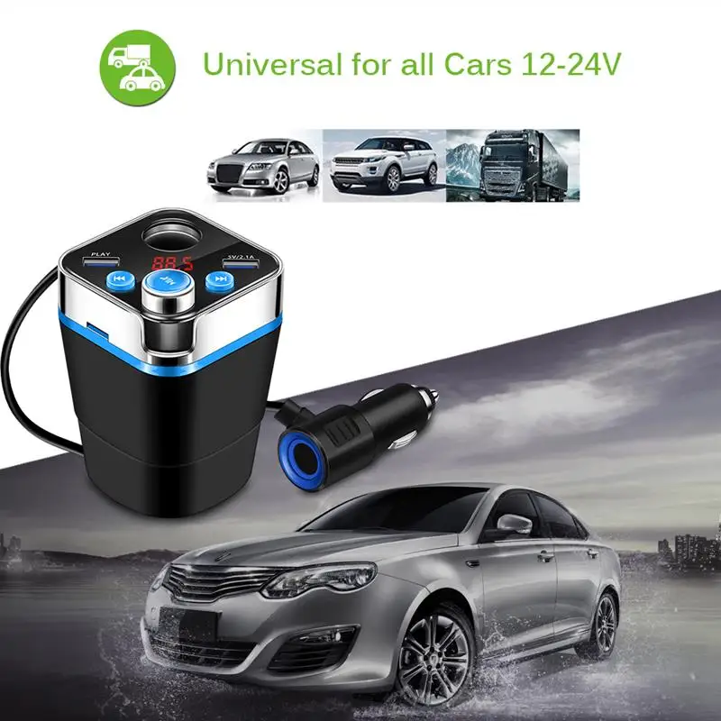 Адаптер для автомобильного прикуривателя Bluetooth модулятор в форме стакана 12/24 В