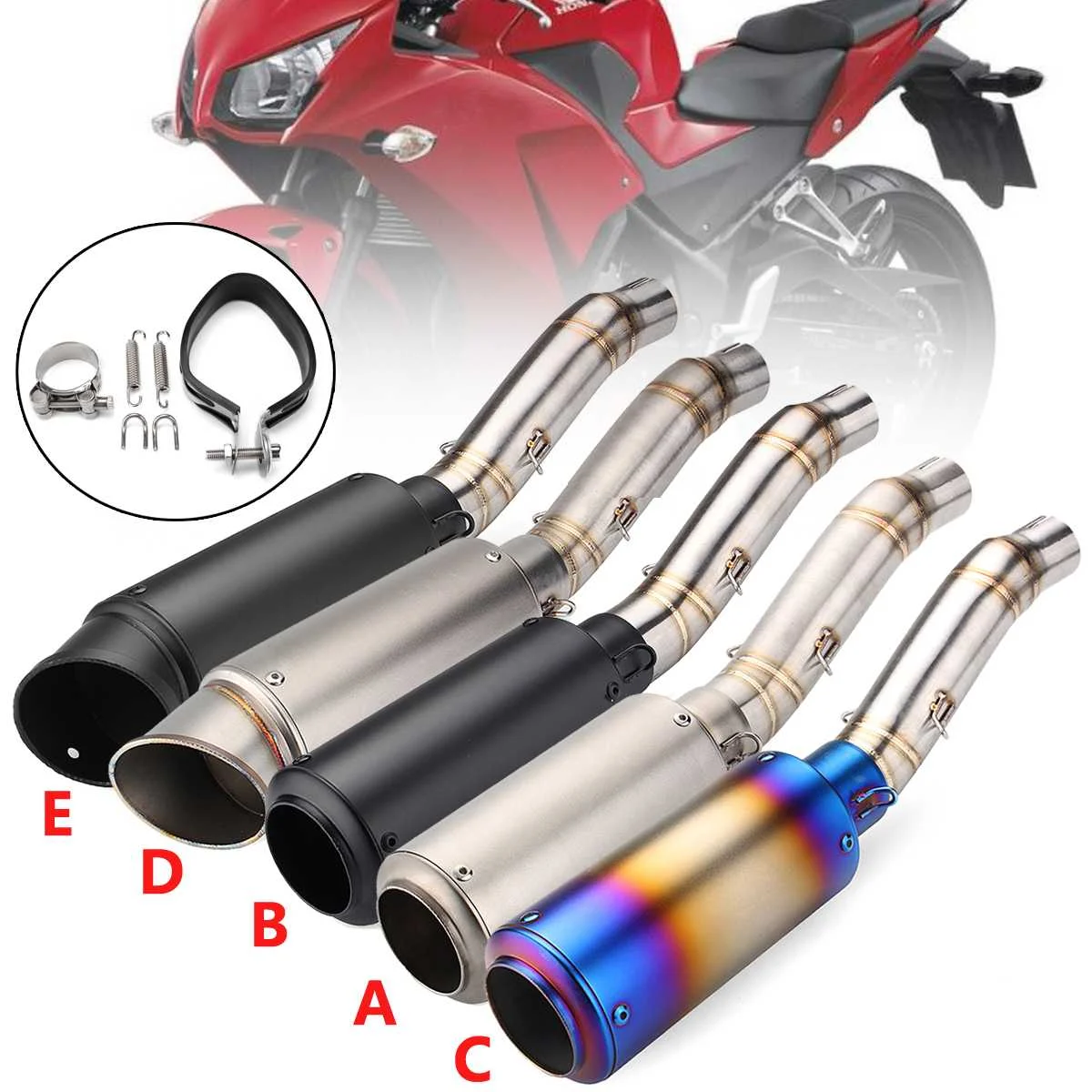 

Motorcycle Exhaust Muffler Stainless Steel Slip On Middle Pipe For YAMAHA R3 R25 MT03 2014-2018 Mid Link Pipe Pluse Exhaust Pipe