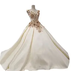 2018 Vestido De Noiva без рукавов цвета слоновой кости атласное платье Королевский поезд спинки Империя Свадебные платья Китай Свадебные