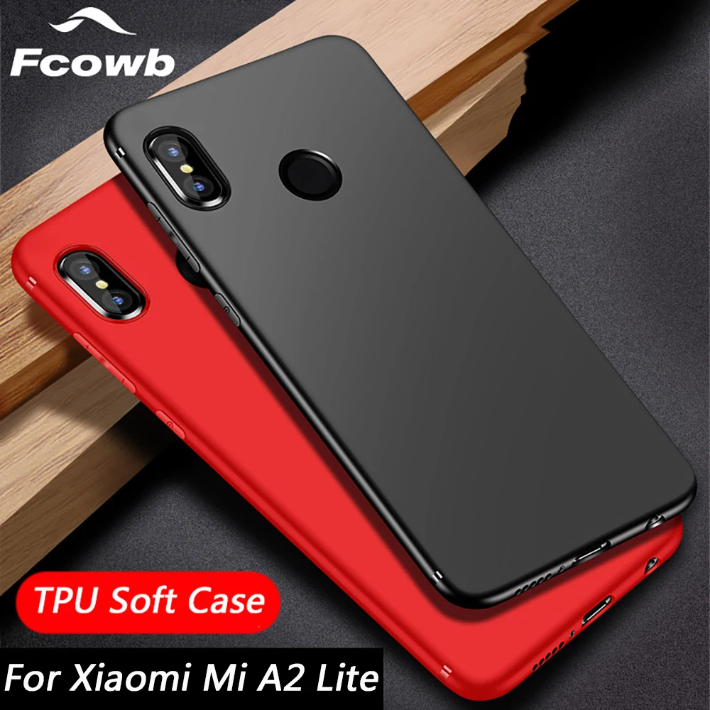 Мягкий чехол для Xiaomi mi A2 Lite TPU силиконовый облегающий Матовый Бампер