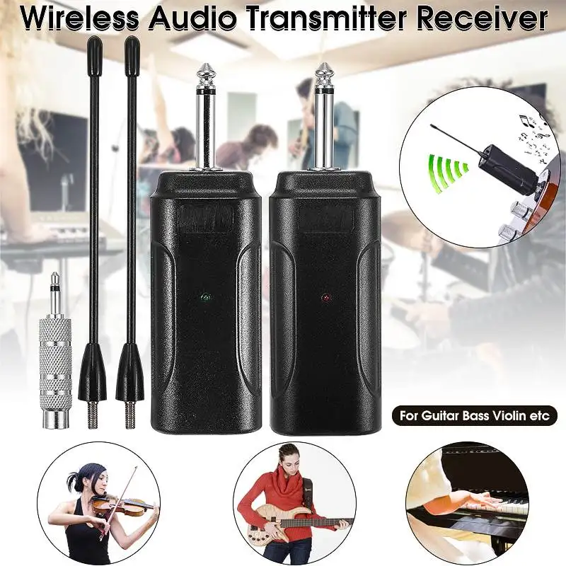 

Portable Anti-jamming Wireless Audio Transmitter Receiver System for Guitar Black E4V5 Compact Lightweight Instruments Black