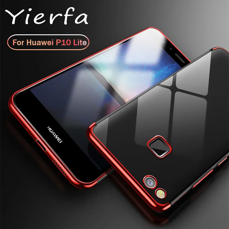 

Huawei P10 Lite Case Huawei P10 Cover Soft Plating Transparent TPU Back Cover For Huawai P10 Plus Phone Cases P10lite Cover