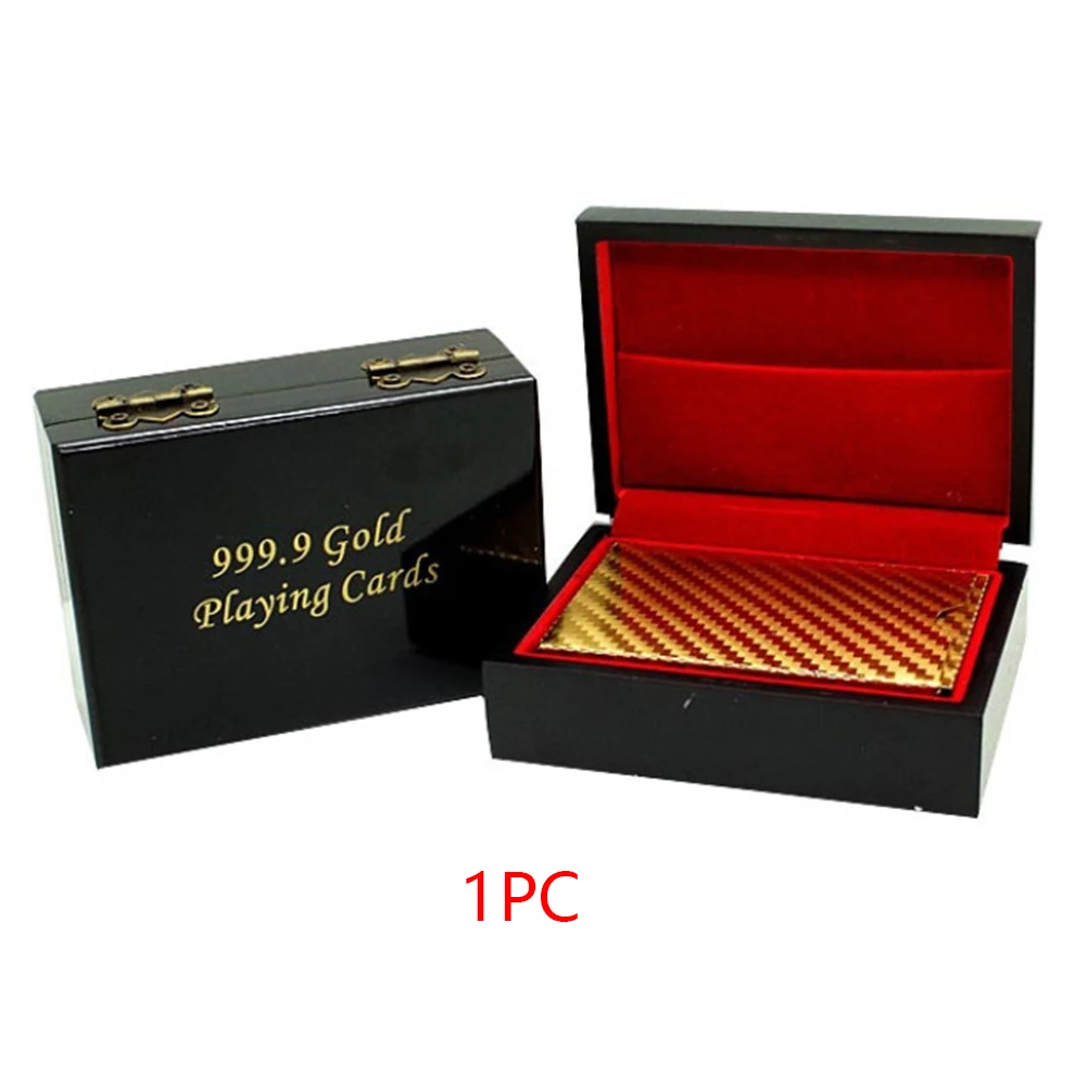 

Gold Foil Poker Cards Wooden Box Playing Cards Box Handmade Durable Wood Container Organizer Gift Packing Poker Storage Case #18