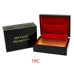 Золотой фольги Покер карты деревянный ящик коробка игральных карт ручной работы прочный деревянный Контейнер Организатор подарочная