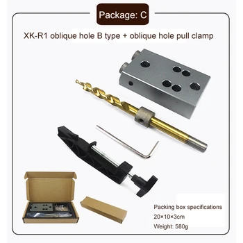 

Woodworking Pocket Dowel Hole Puncher Angle Hole Jig with 9.5mm 3/8" Step Drill Bits for Wood Joinery Drill Kit Twist Bit Plug